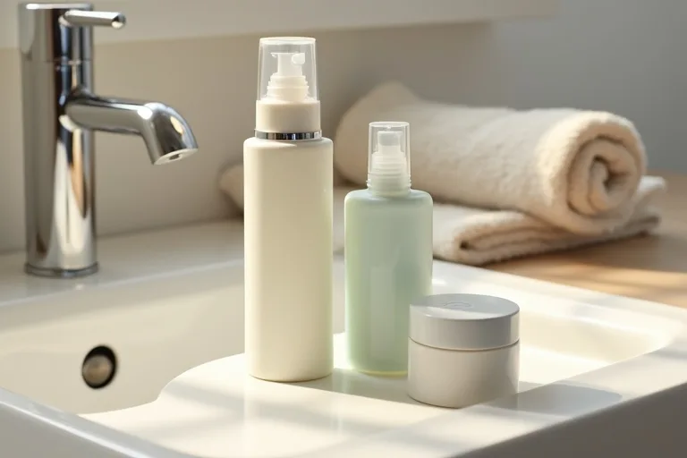 Lätt serum och gelkräm för kvällsrutin vid fet hy