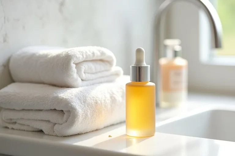 Lugn hudvårdsrutin med fokus på återfuktning och retinol i liten mängd