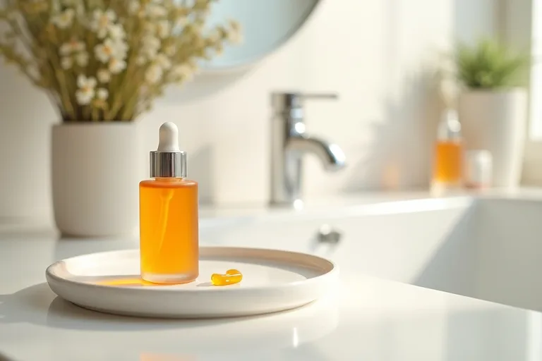 Vitamin C-produkt tillsammans med enkel morgonrutin