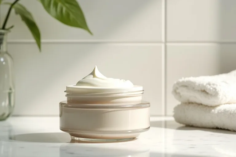 Mild hudvårdsrutin med kräm och serum för stärkt hudbarriär