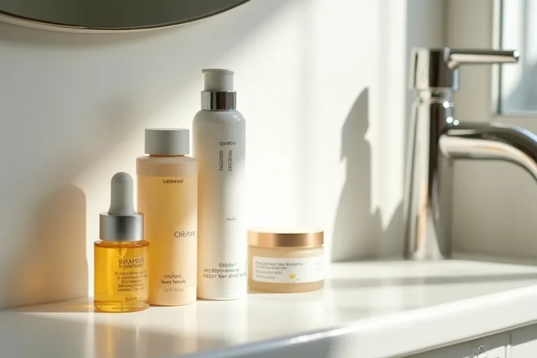 Krämigt solskydd och återfuktande hudvård för torr hy på morgonen