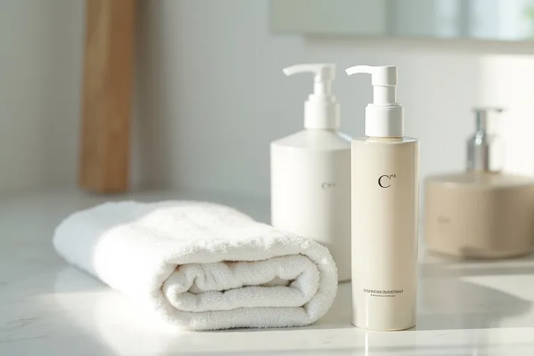 En mild exfolierande produkt och fuktkräm i en enkel hudvårdsrutin
