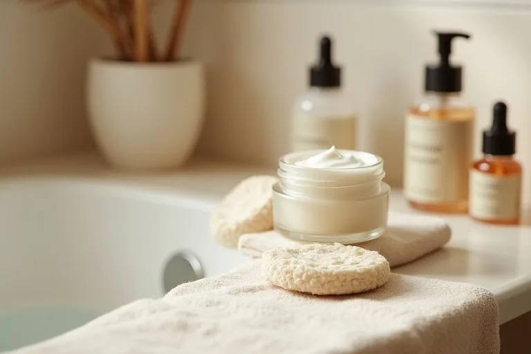 En enkel hudvårdsrutin för torr hy med serum och kräm